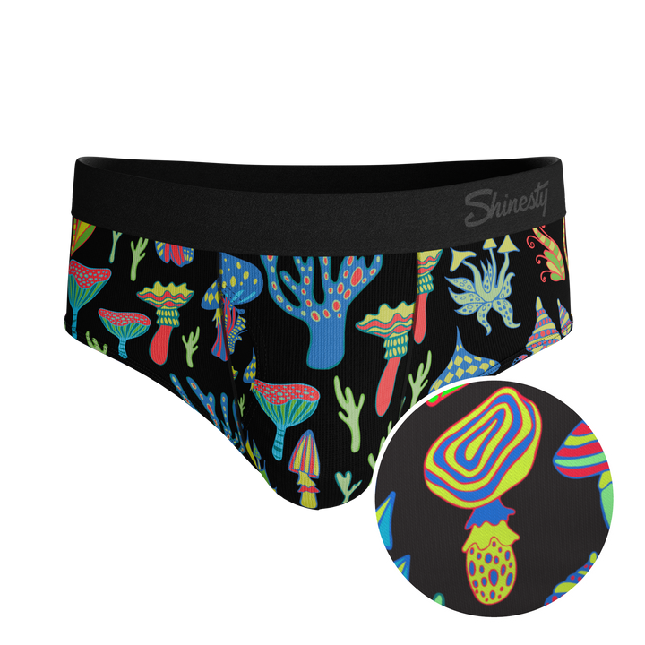 Shinesty "The Super Shroom" Neon Mushrooms Ball Hammock® Pouch Underwear Briefs