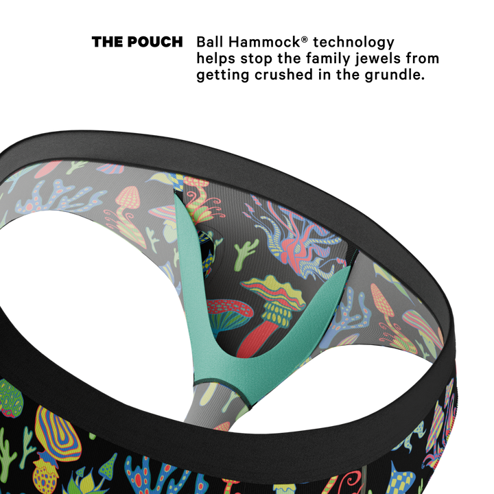 Shinesty "The Super Shroom" Neon Mushrooms Ball Hammock® Pouch Underwear Briefs