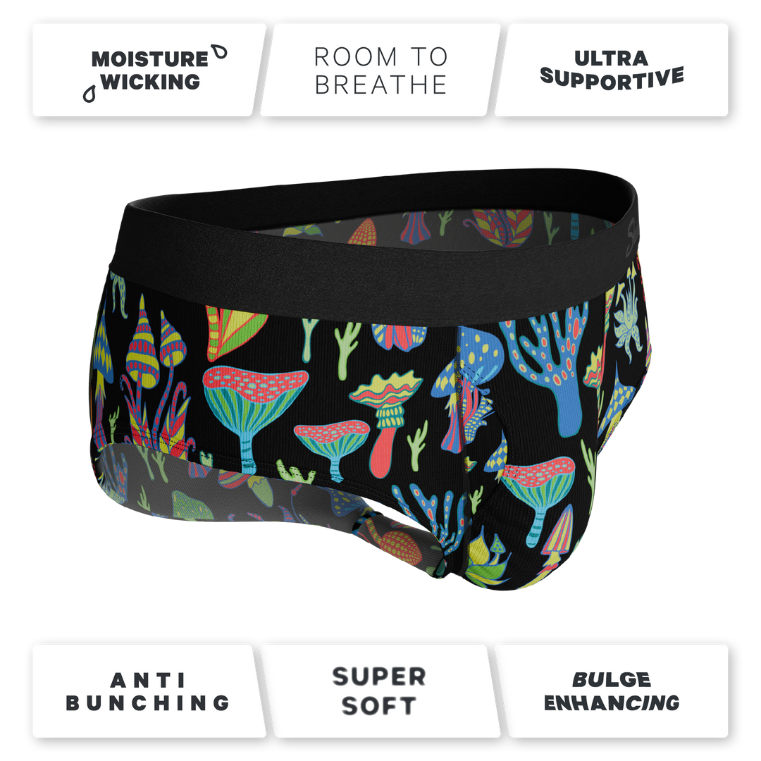 Shinesty "The Super Shroom" Neon Mushrooms Ball Hammock® Pouch Underwear Briefs