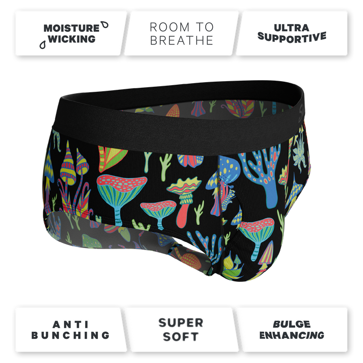 Shinesty "The Super Shroom" Neon Mushrooms Ball Hammock® Pouch Underwear Briefs
