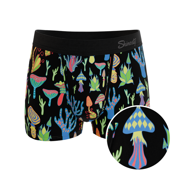 The Super Shroom: Neon Mushroom Trunks with Ball Hammock® Pouch Underwear