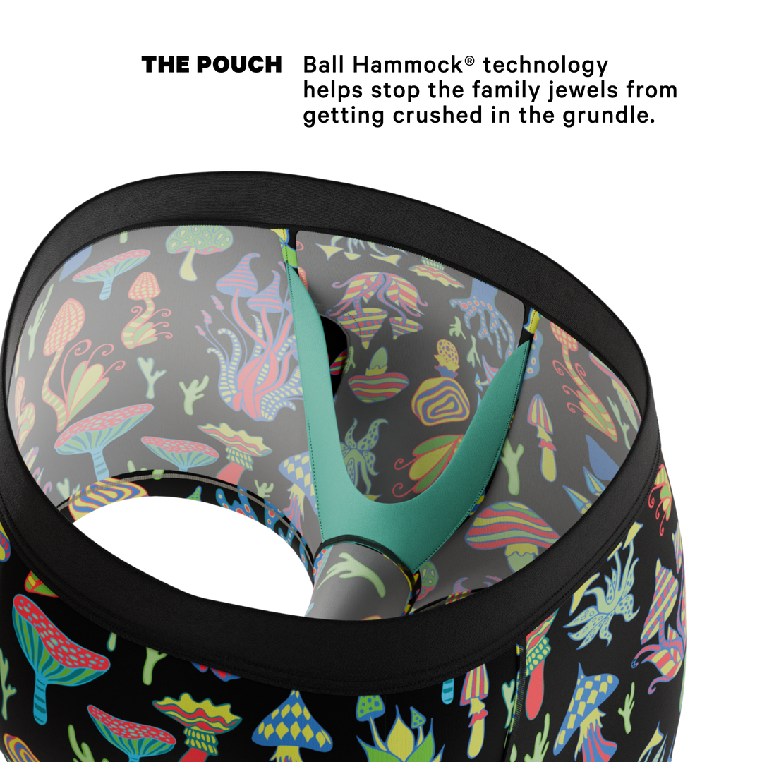 The Super Shroom: Neon Mushroom Trunks with Ball Hammock® Pouch Underwear