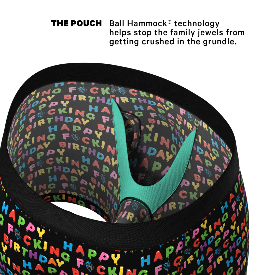 Shinesty "The Surprise Party" Birthday Balloons Ball Hammock® Pouch Boxer Briefs with Fly