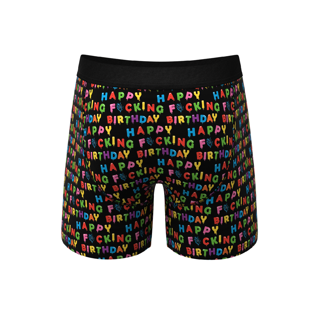 Shinesty "The Surprise Party" Birthday Balloons Ball Hammock® Pouch Boxer Briefs with Fly