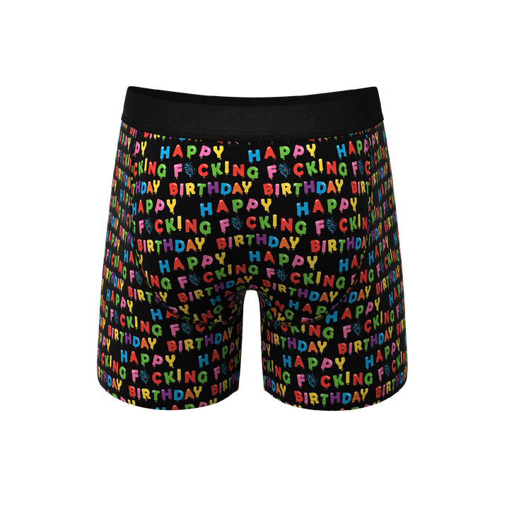 Shinesty "The Surprise Party" Birthday Balloons Ball Hammock® Pouch Boxer Briefs with Fly
