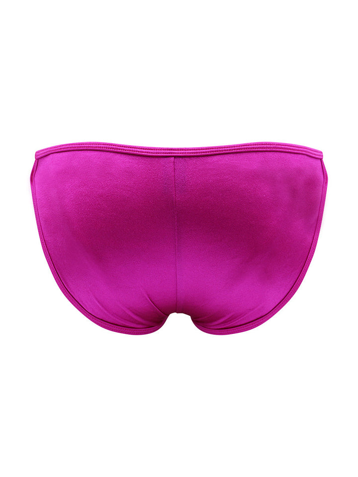 Body Aware Strappy Satin Tanga in berry – men's satin hip-strap tanga underwear