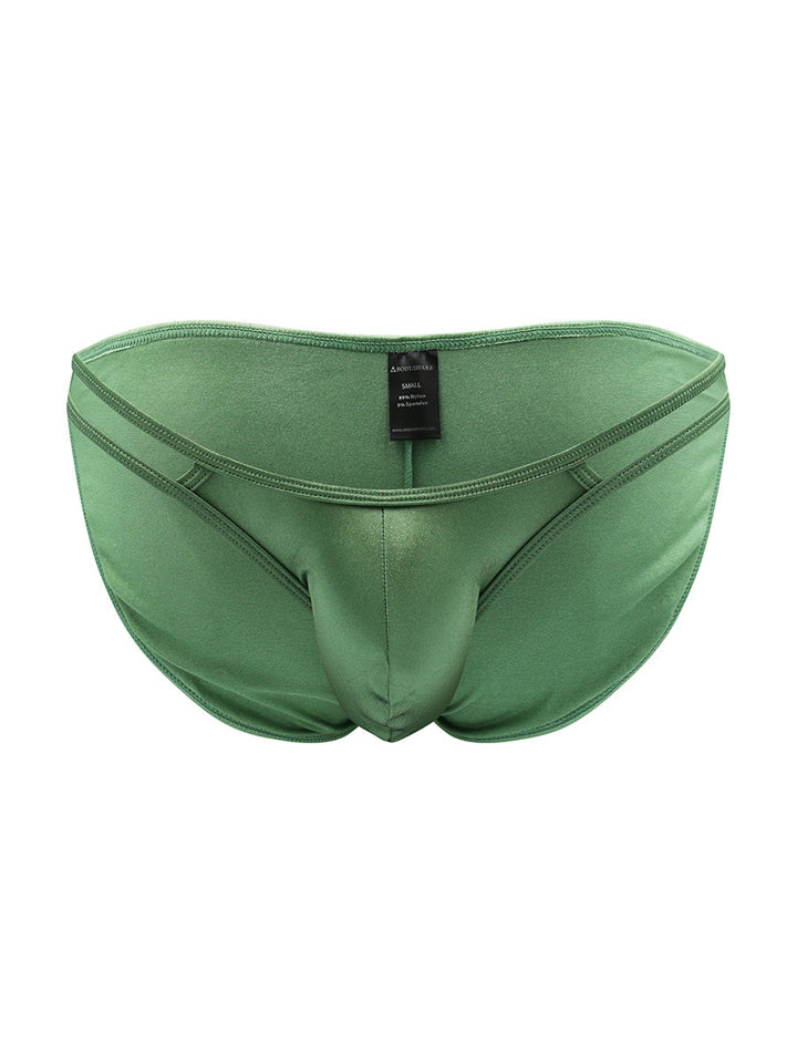 Body Aware Strappy Satin Tanga in green – men's satin hip-strap tanga underwear