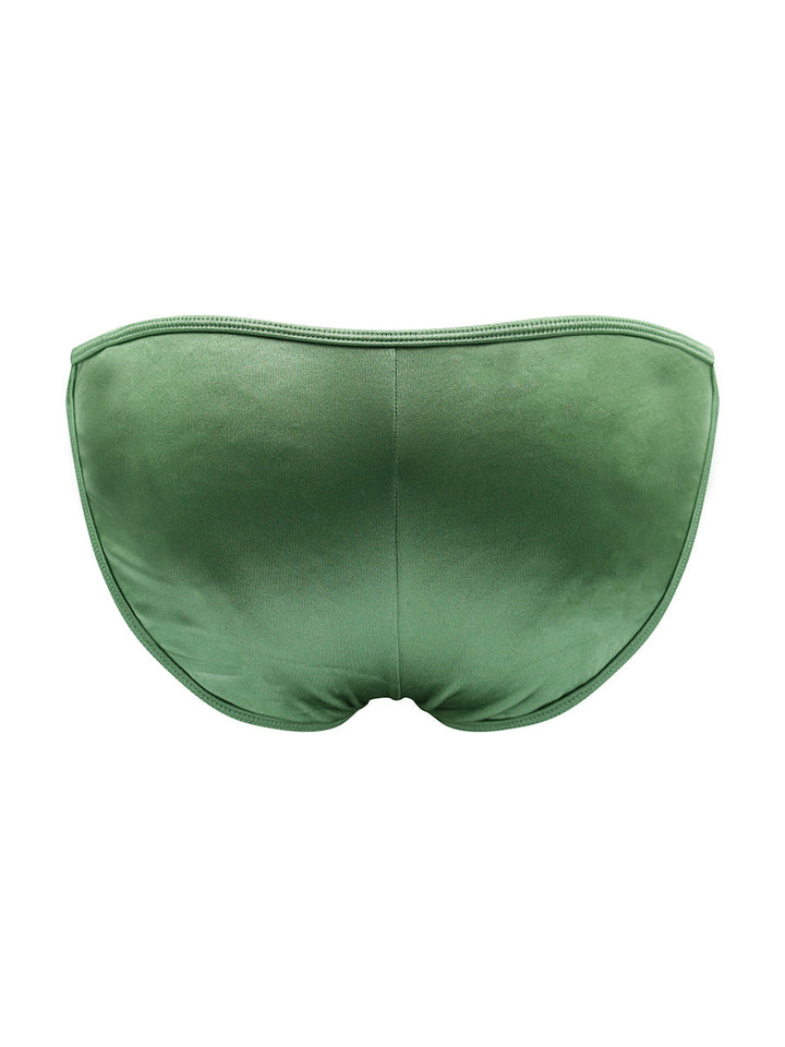 Body Aware Strappy Satin Tanga in green – men's satin hip-strap tanga underwear