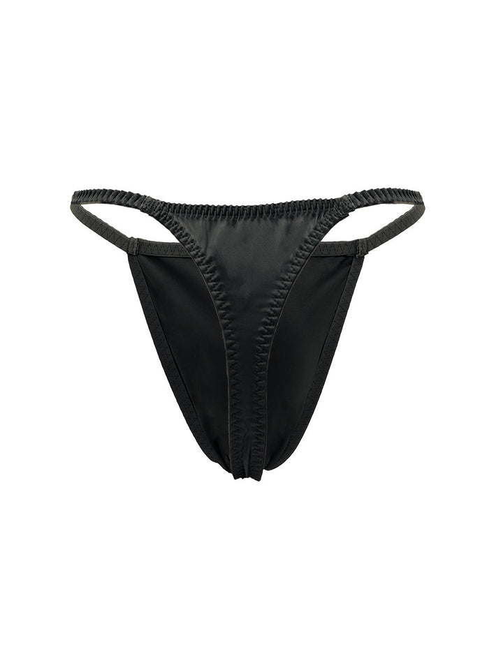 Body Aware Daydream Thong in black – men's shimmering charmeuse underwear thong