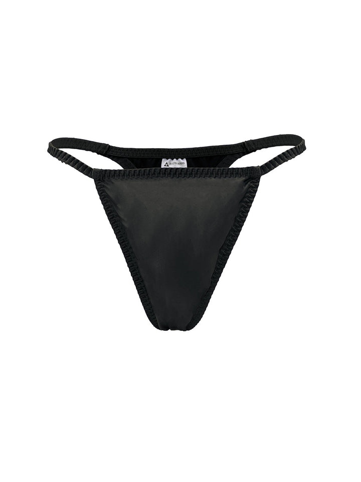 Body Aware Daydream Thong in black – men's shimmering charmeuse underwear thong