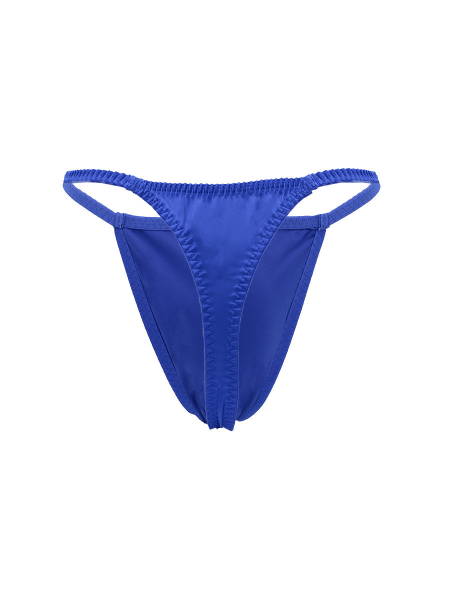 Body Aware Daydream Thong in royal blue – men's shimmering charmeuse underwear thong