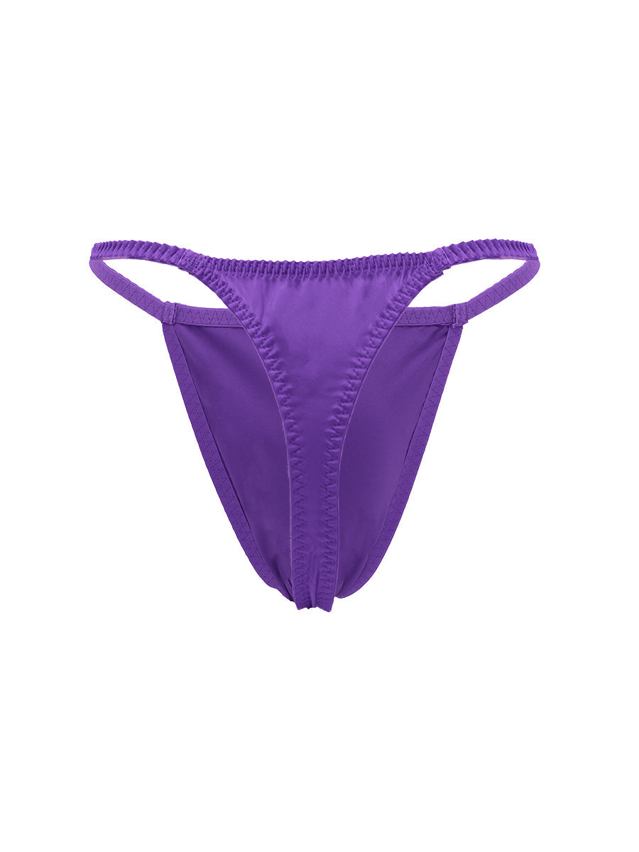 Body Aware Daydream Thong in purple – men's shimmering charmeuse underwear thong