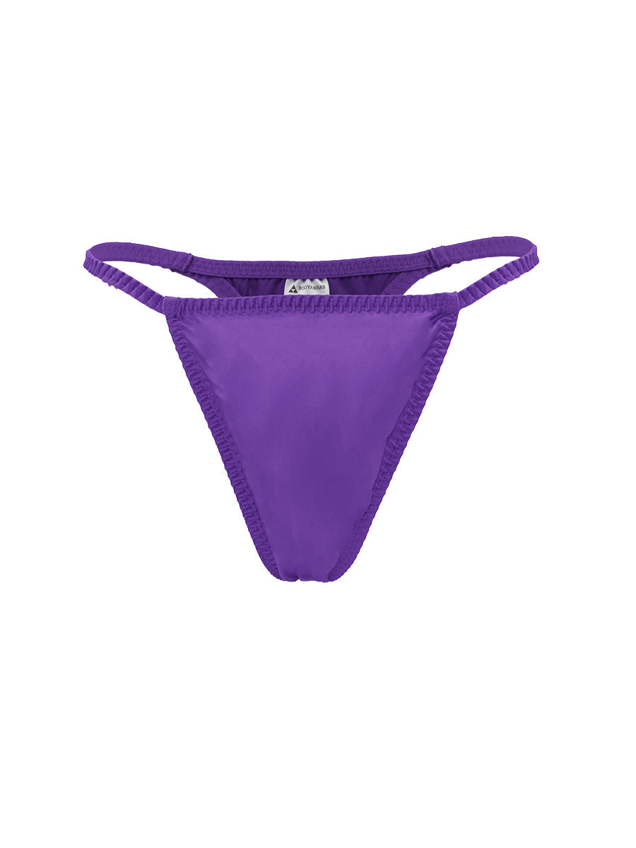 Body Aware Daydream Thong in purple – men's shimmering charmeuse underwear thong