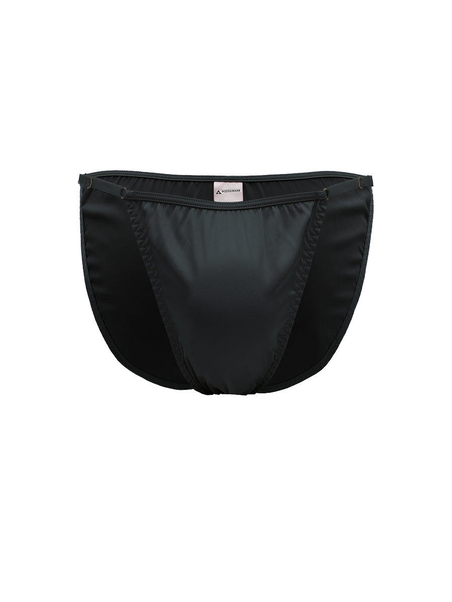 Body Aware Daydream String Tanga in black – men's o-ring adjustable tanga underwear