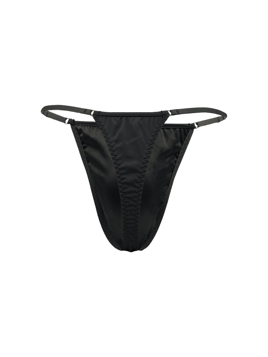 Body Aware Daydream String Thong in black – men's o-ring adjustable string thong