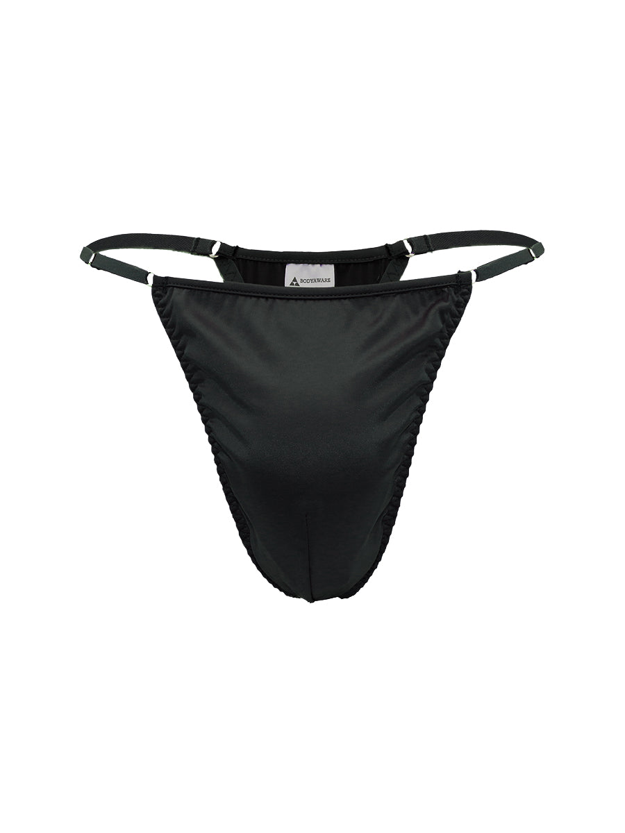 Body Aware Daydream String Thong in black – men's o-ring adjustable string thong