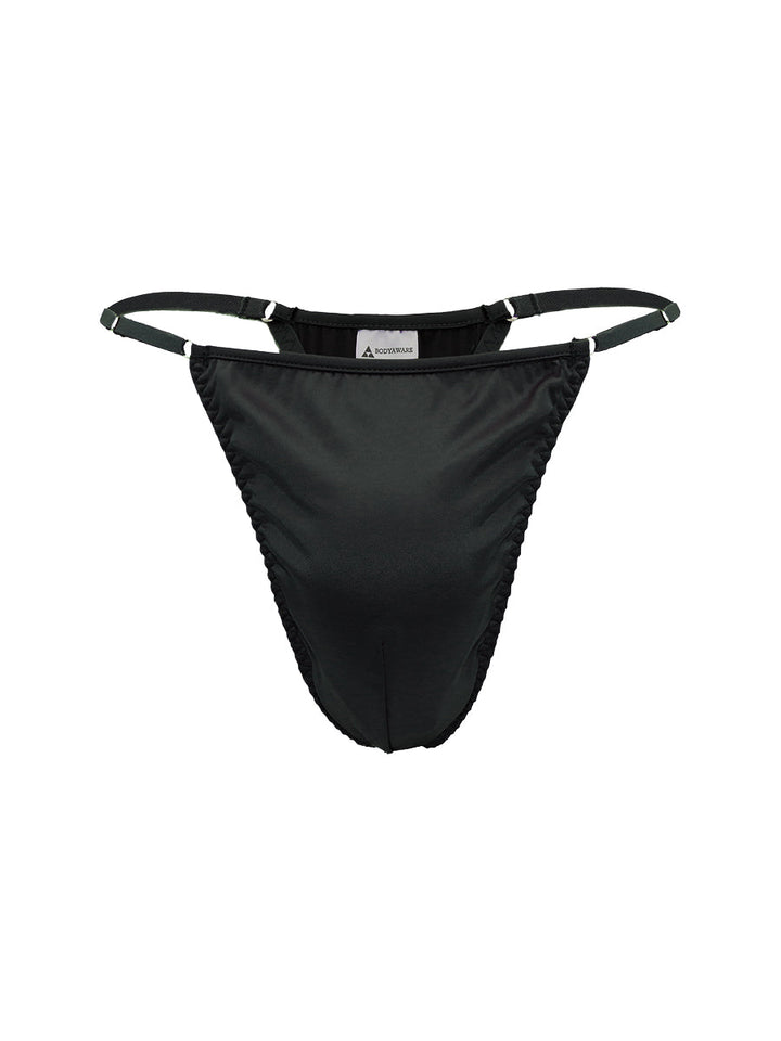 Body Aware Daydream String Thong in black – men's o-ring adjustable string thong