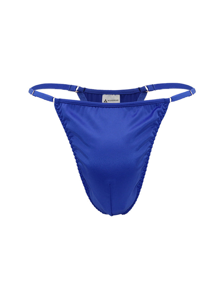 Body Aware Daydream String Thong in blue – men's o-ring adjustable string thong