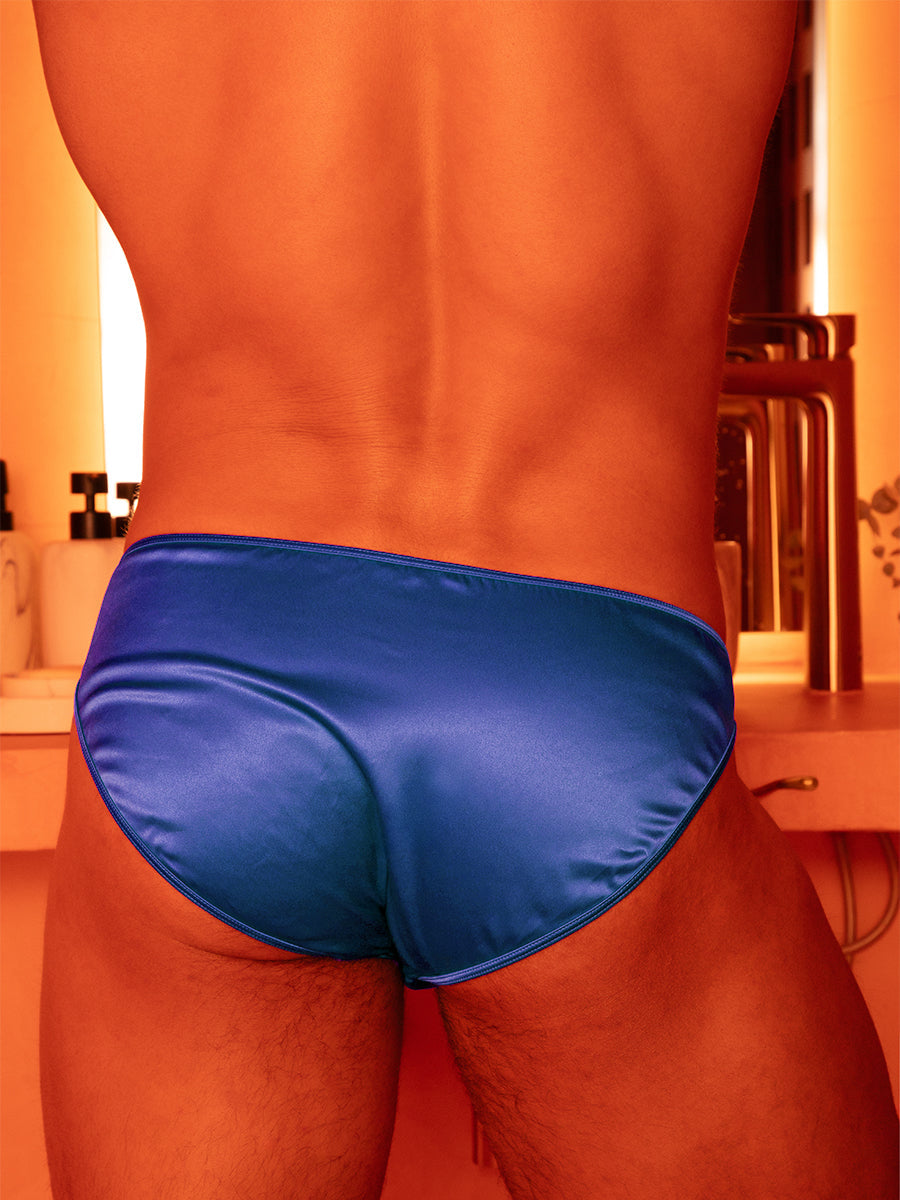 Body Aware Daydream Brief in blue – men's silky seamless lightweight underwear brief