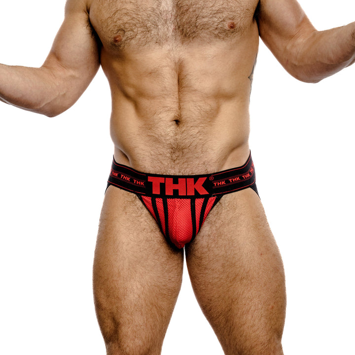 THK Flex Jock - Men's Athletic Mesh Jockstrap (Hot Red)