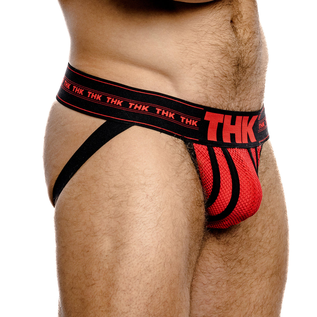 THK Flex Jock - Men's Athletic Mesh Jockstrap (Hot Red)