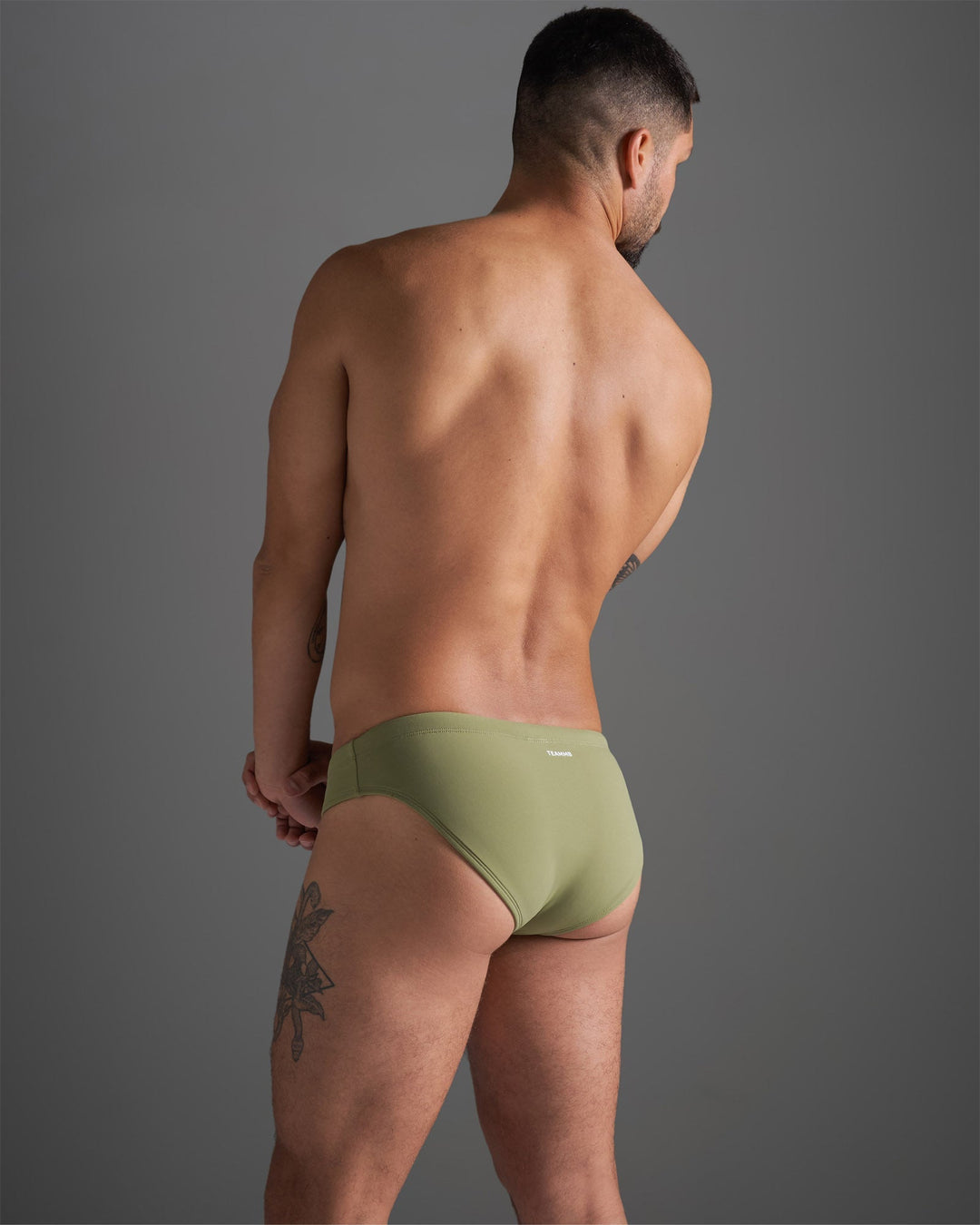 TEAMM8 Standard Swim Brief Army – men's low-rise swim brief swimwear in army green