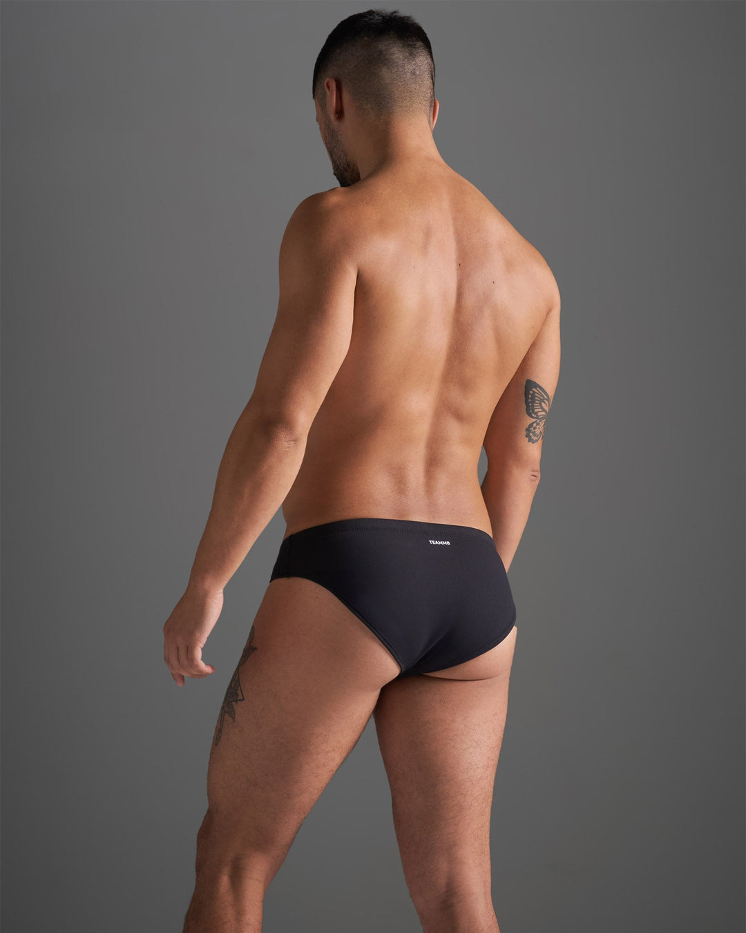 TEAMM8 Standard Swim Brief Black – men's classic low-rise swim brief in black