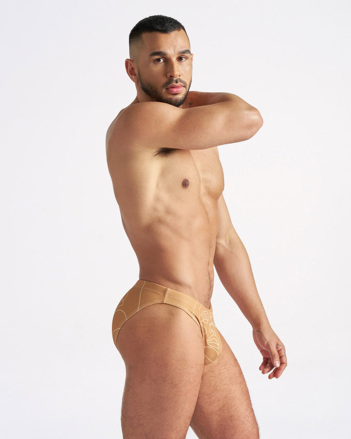 TEAMM8 Kouros Bikini Swim Brief — Dune Men's High Hip Swimwear