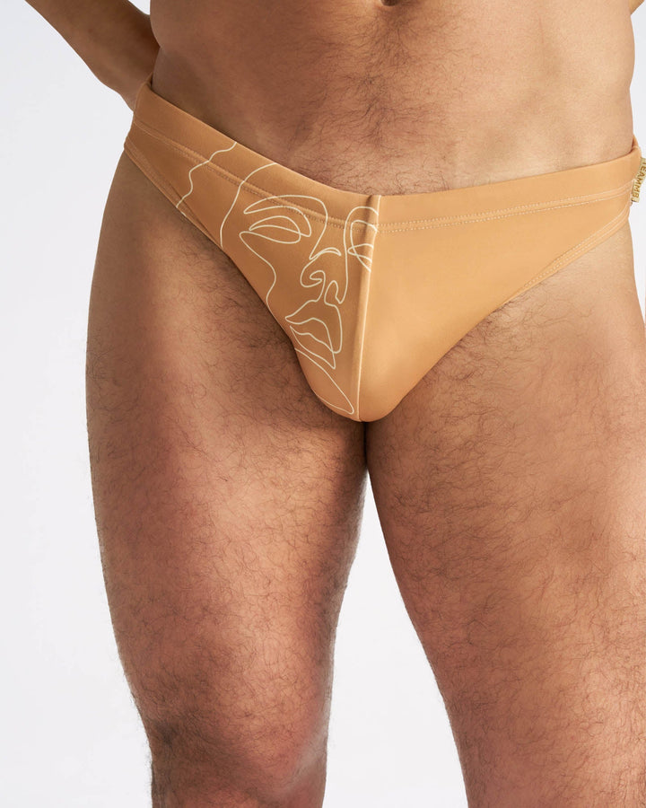 TEAMM8 Kouros Bikini Swim Brief — Dune Men's High Hip Swimwear