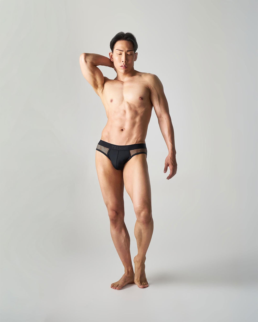 TEAMM8 Edge Net Brief - Jet | Sheer Mesh Low Rise Men’s Brief