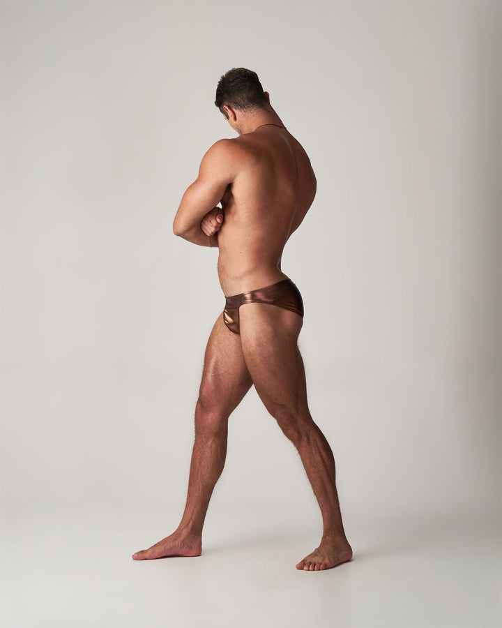TEAMM8 Chrome Bikini Brief - Bronze | Metallic Low Rise Men’s Brief