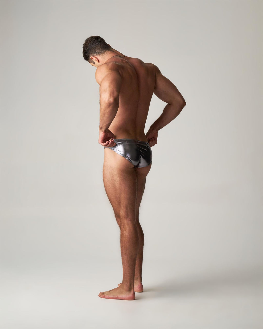 TEAMM8 Chrome Bikini Brief - Mercury | Metallic Low Rise Men’s Brief