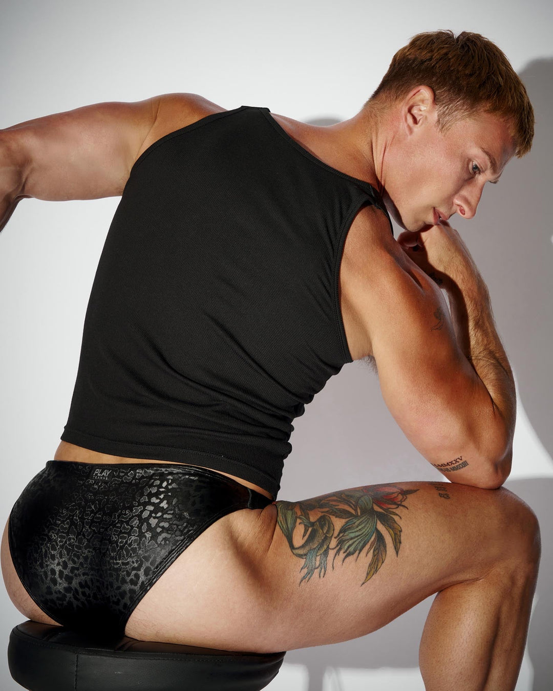 TEAMM8 Strapped Sports Brief Onyx Leather Lifestyle