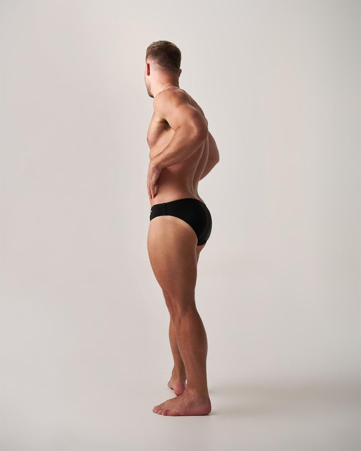 TEAMM8 Statement Swim Brief - Black | Classic Low-Rise Men's Swimwear