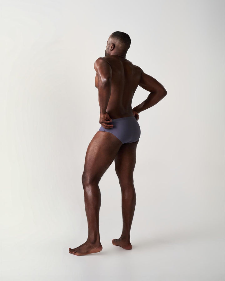 TEAMM8 Statement Wide Swim Brief - Gunmetal | Full-Coverage Men's Swimwear