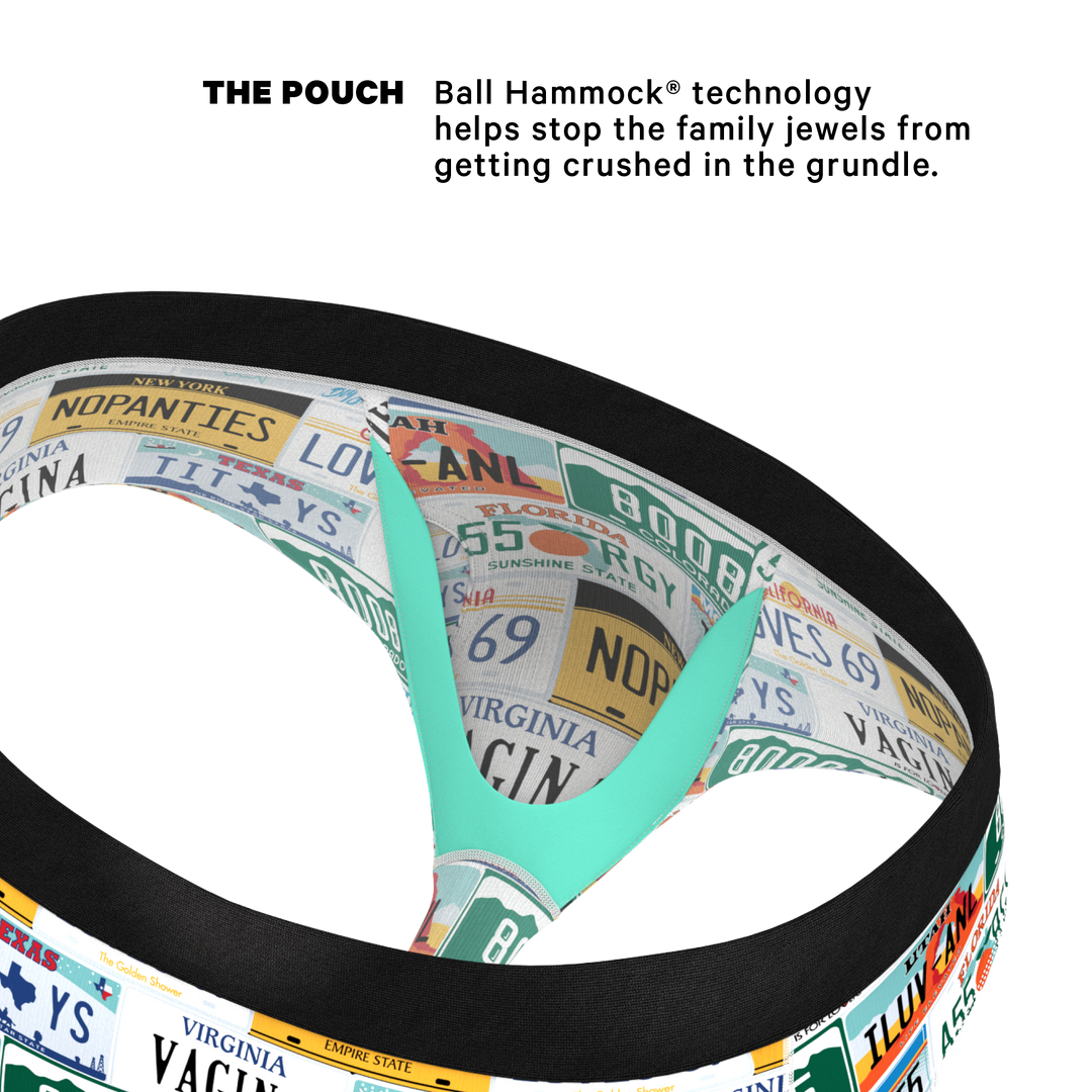 Shinesty "DMV Catastrophe" License Plate Ball Hammock® Briefs