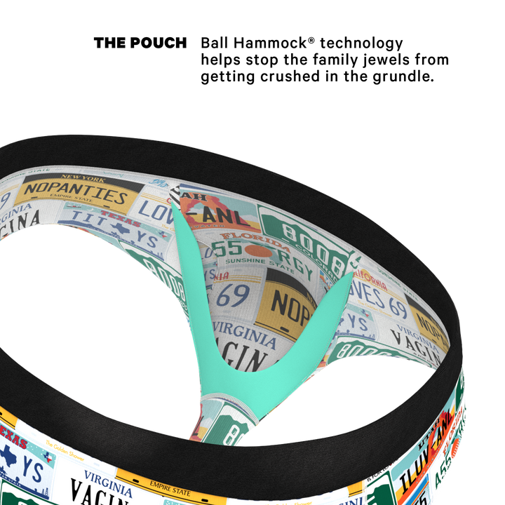 Shinesty "DMV Catastrophe" License Plate Ball Hammock® Briefs