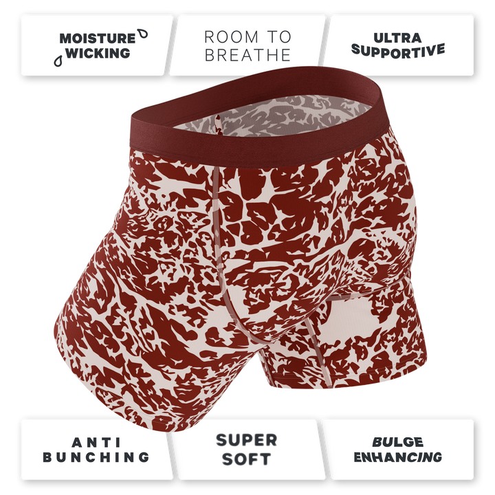 The Tomahawk Marbled Meat Ball Hammock® Pouch Underwear with Fly - Steak Print