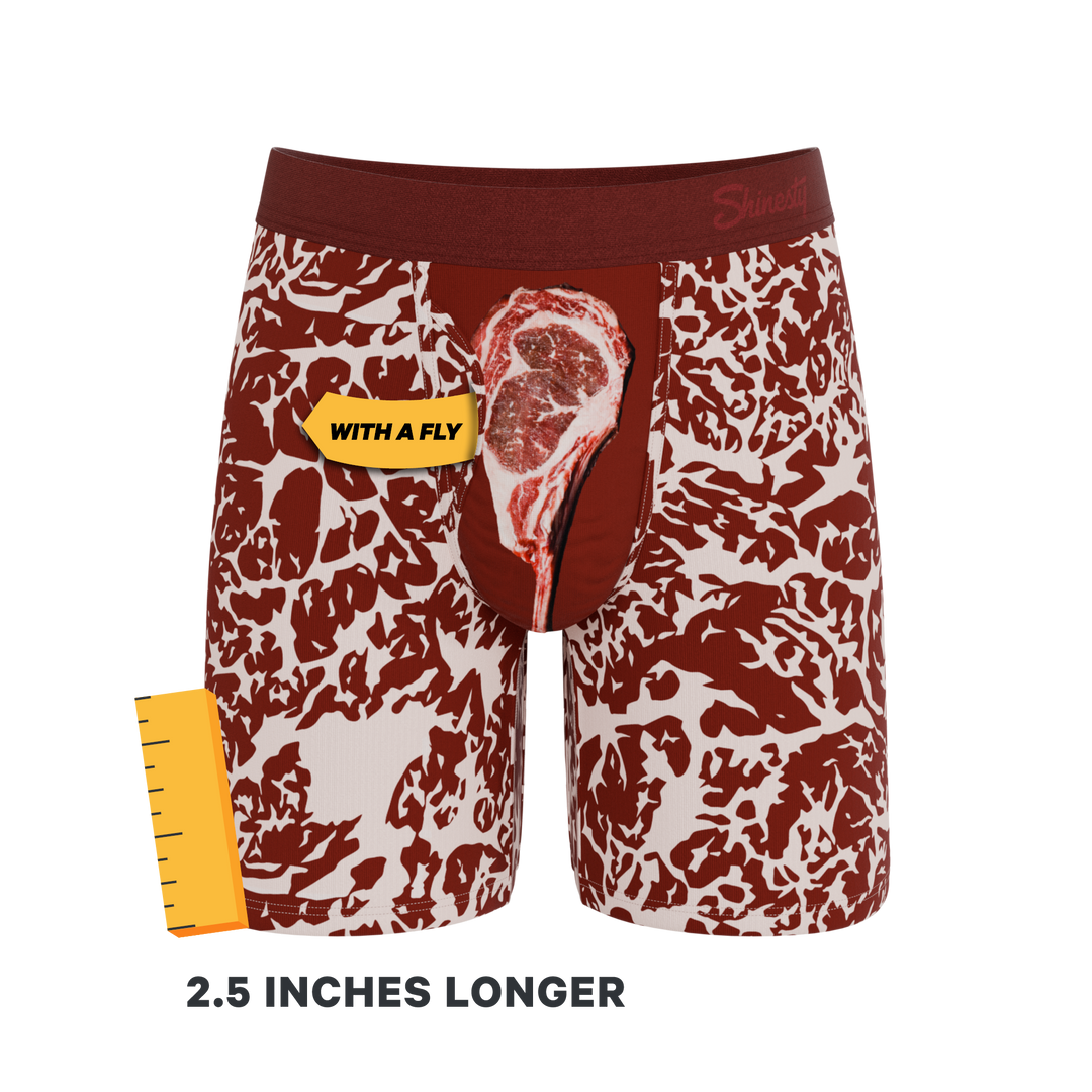 Shinesty The Tomahawk Meat Print Long Leg Ball Hammock® Underwear