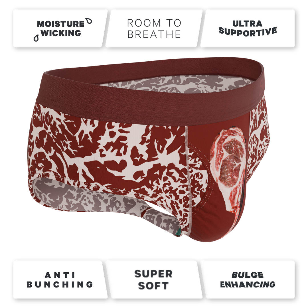 Shinesty Tomahawk Ball Hammock® Pouch Briefs | Marbled Meat Print