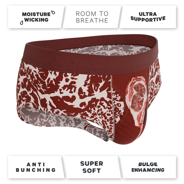 Shinesty Tomahawk Ball Hammock® Pouch Briefs | Marbled Meat Print