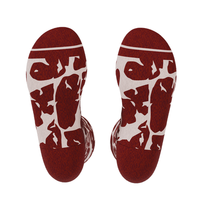 The Tomahawk | Funny Marbled Meat Steak Print Heel Hammock™ Crew Socks