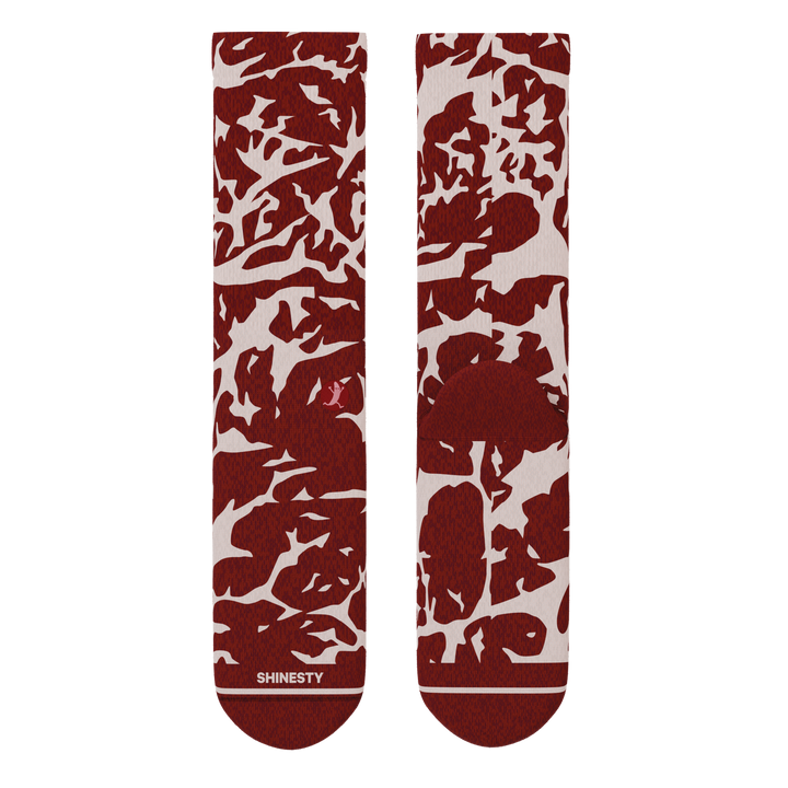 The Tomahawk | Funny Marbled Meat Steak Print Heel Hammock™ Crew Socks