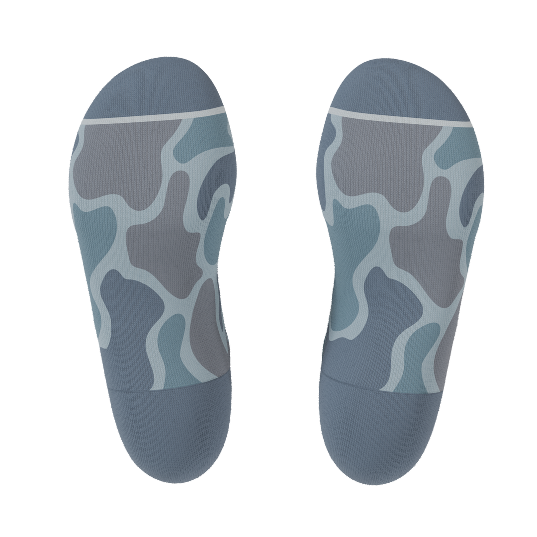 The Trail Runner | Tonal Grey Camo Heel Hammock™ Athletic Ankle Socks
