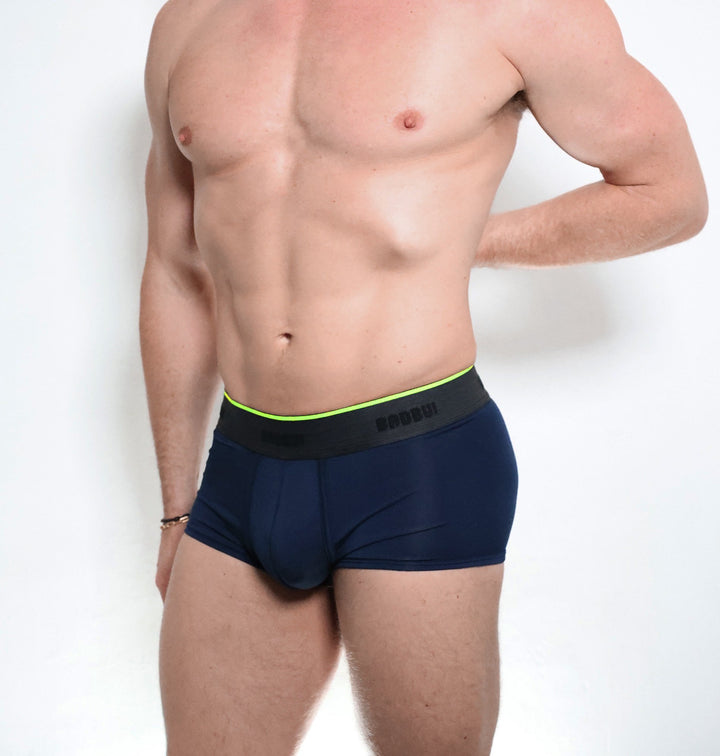 BADBUI Micro Modal Low Rise Trunk in navy blue – men's micro modal low-rise trunk underwear