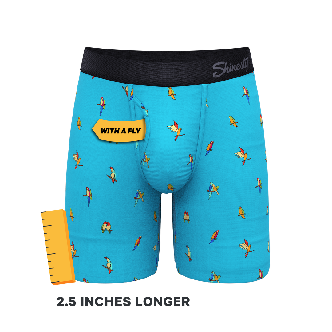 The Tweet Yourself Long Leg Boxer Briefs | Parrot Ball Hammock® Pouch with Fly