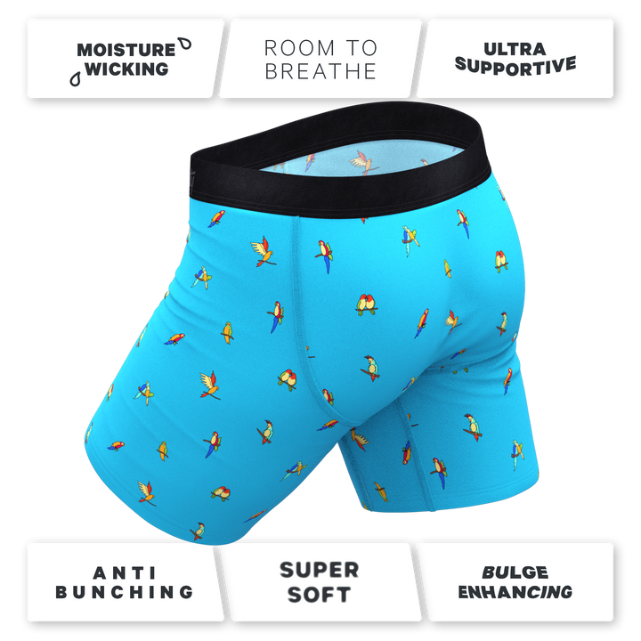 The Tweet Yourself Long Leg Boxer Briefs | Parrot Ball Hammock® Pouch with Fly