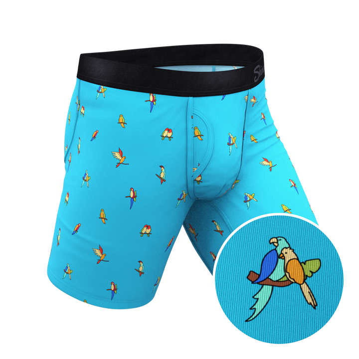 The Tweet Yourself Long Leg Boxer Briefs | Parrot Ball Hammock® Pouch with Fly