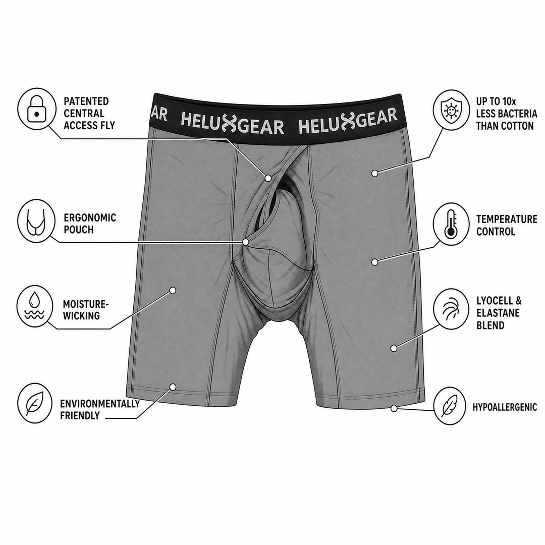 Helux Gear Microfiber Boxer Brief 2nd Edition in Navy Blue – men's TENCEL anatomical pouch boxer brief