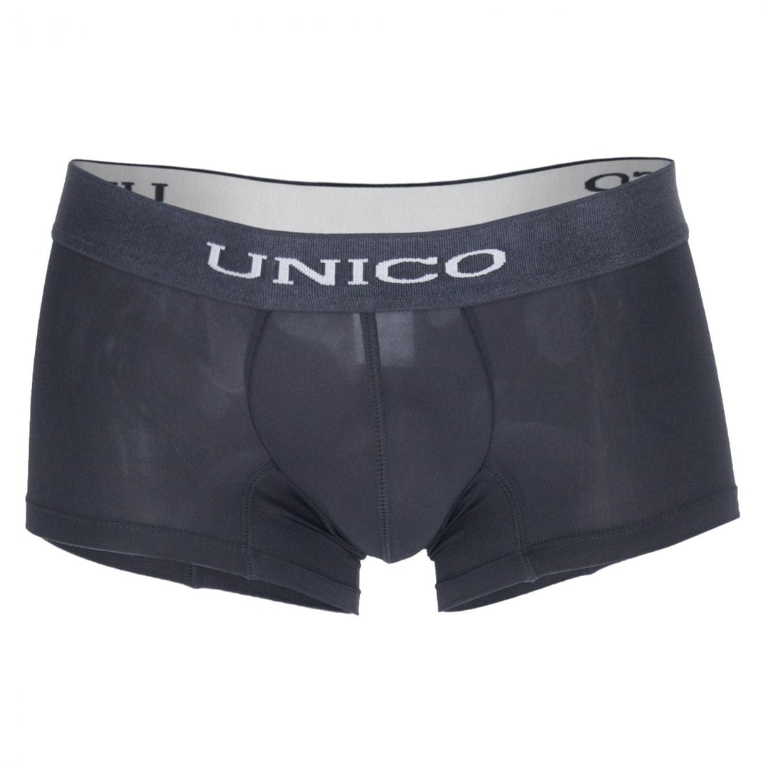 Mundo Unico Asfalto men's gray microfiber boxer briefs – contoured pouch body-defining underwear